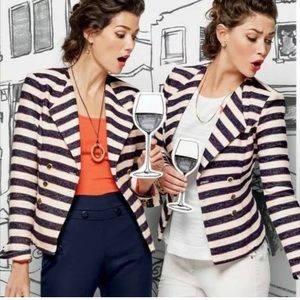 NWOT CAbi Cruise Jacket nautical striped blazer style 5094